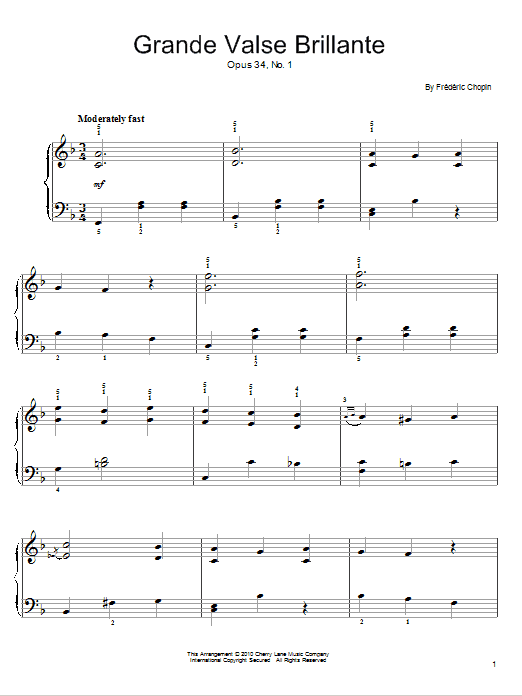 Download Frederic Chopin Grande Valse Brillante In A Minor, Op. Sheet Music