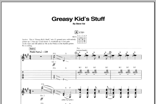 Download Steve Vai Greasy Kids Stuff Sheet Music