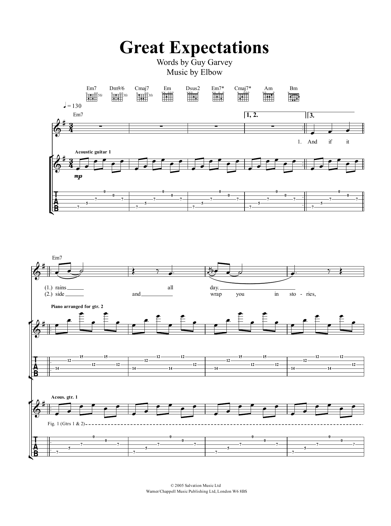 Download Elbow Great Expectations Sheet Music