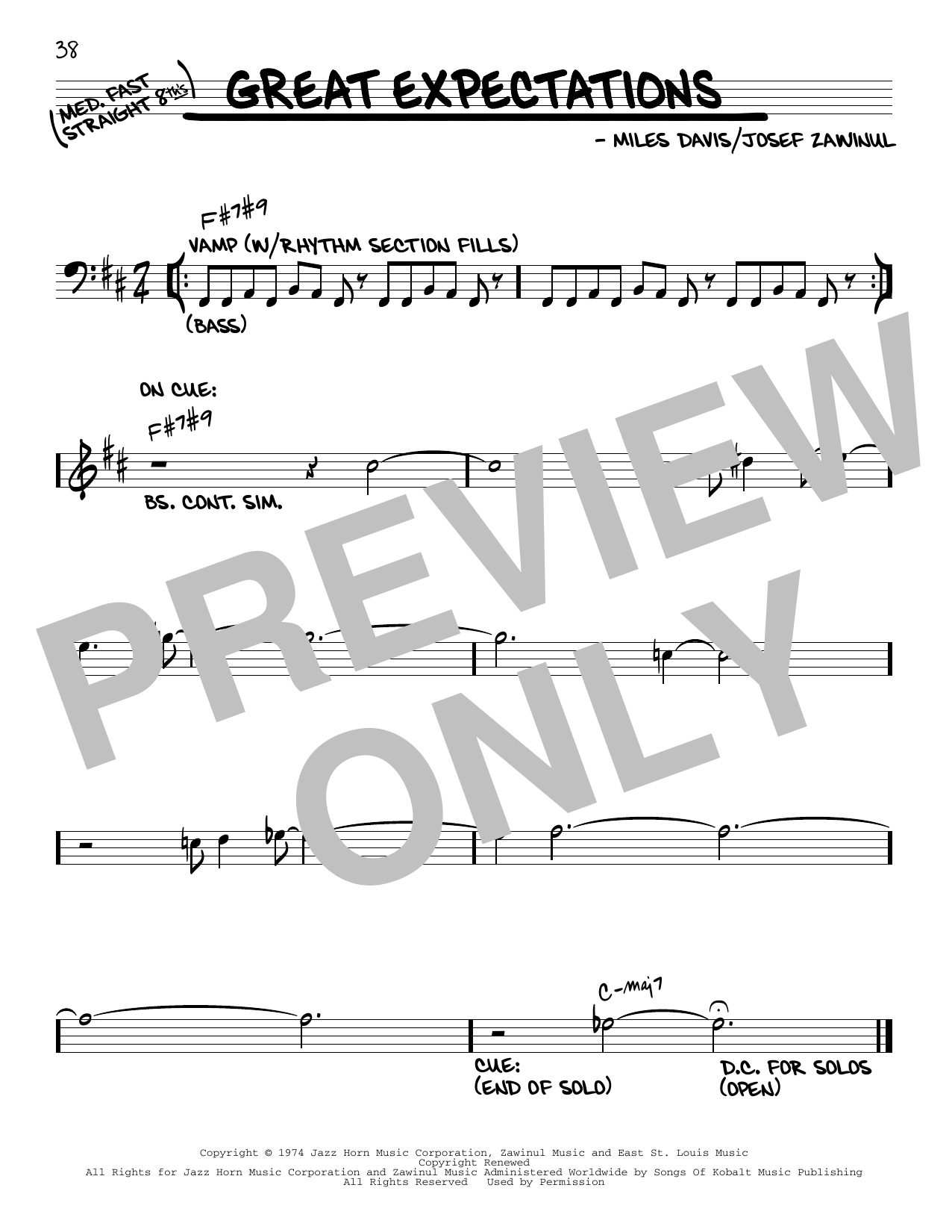Download Miles Davis Great Expectations Sheet Music