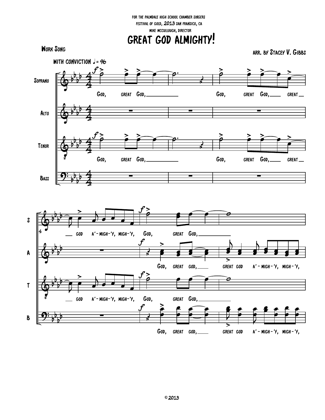 Download Work Song Great God Almighty (arr. Stacey V. Gibb Sheet Music