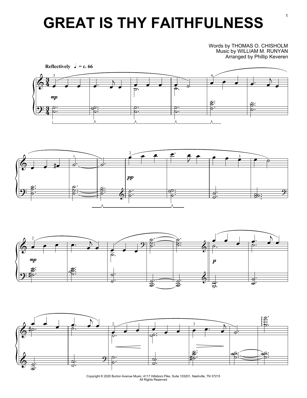 Download Thomas O. Chisholm and William M. Ru Great Is Thy Faithfulness (arr. Phillip Sheet Music