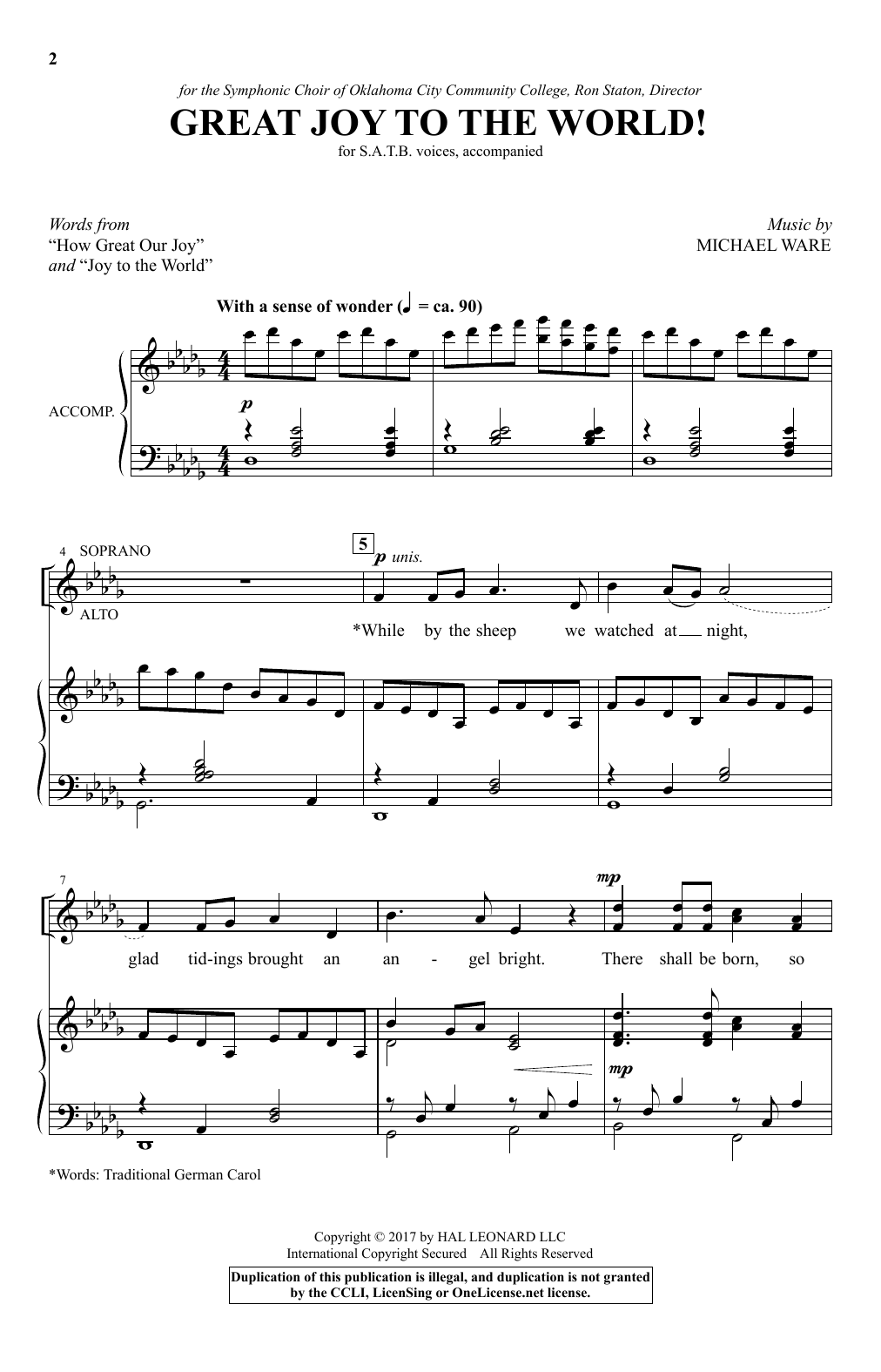 Download Michael Ware Great Joy To The World Sheet Music