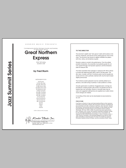 Download Sturm Great Northern Express - Full Score Sheet Music
