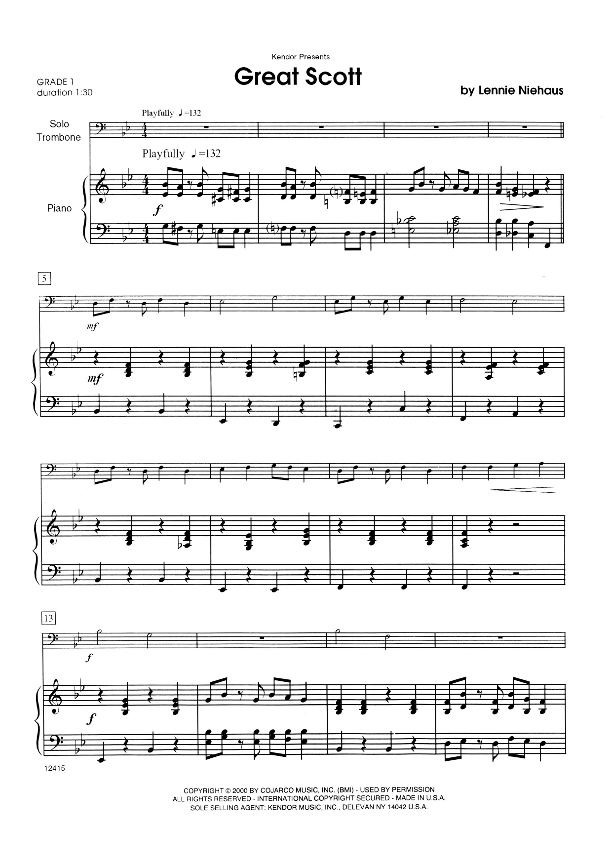 Download Lennie Niehaus Great Scott - Piano Accompaniment Sheet Music
