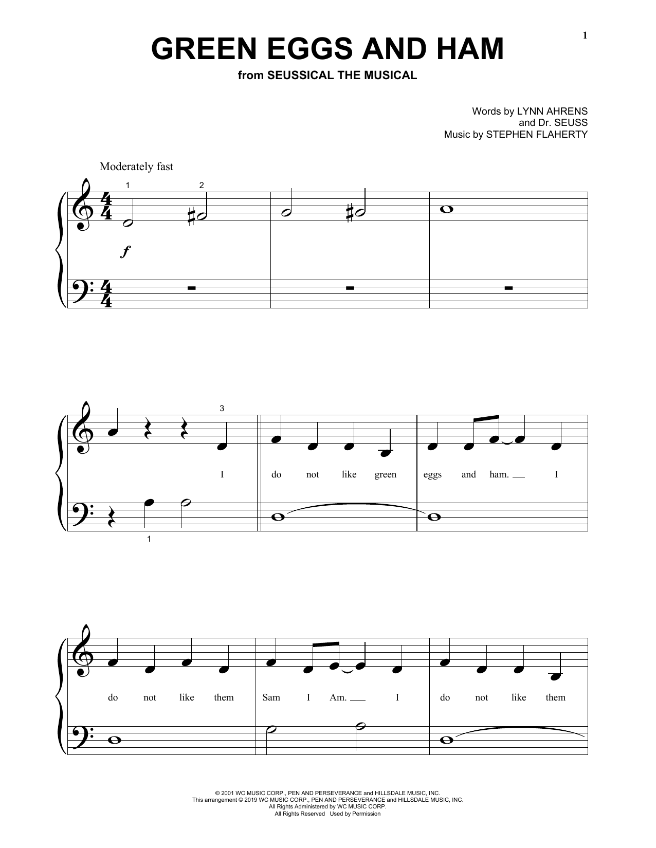 Download Lynn Ahrens, Dr. Seuss and Stephen F Green Eggs And Ham (from Seussical The Sheet Music