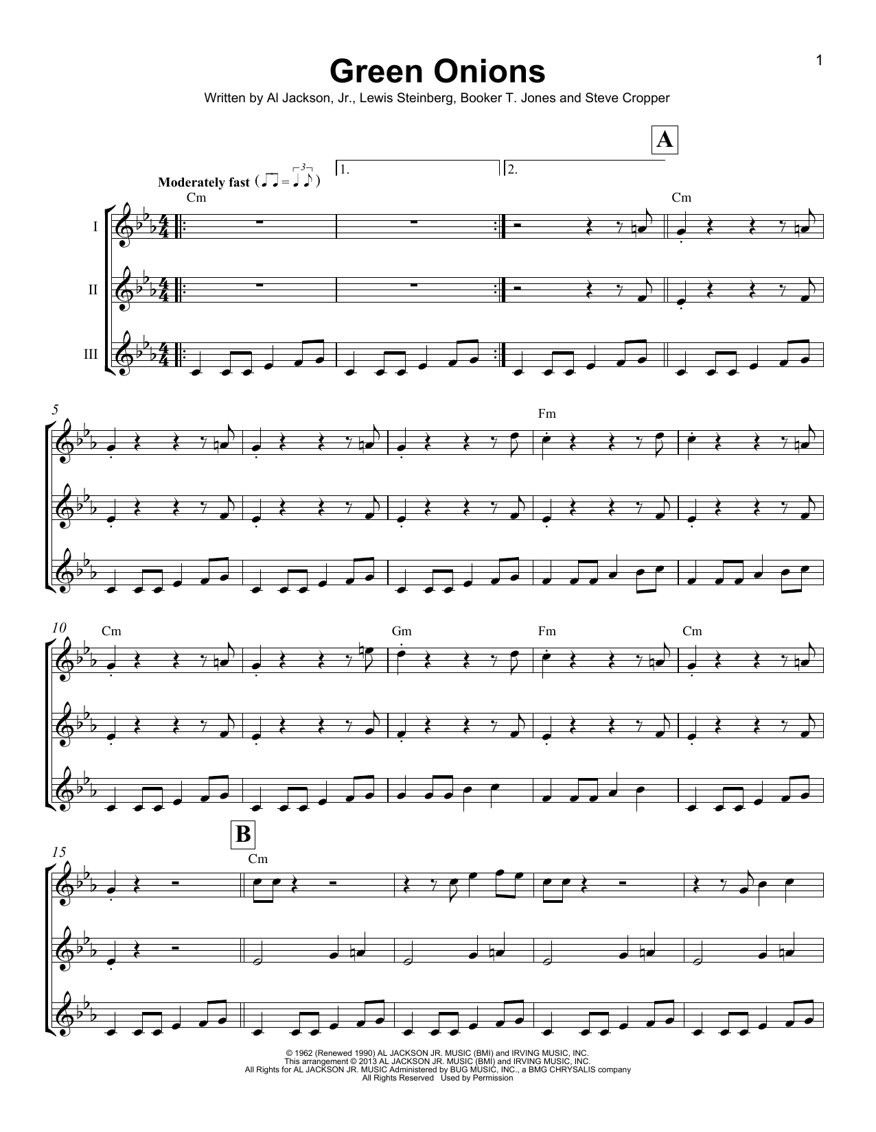 Download Booker T. & The MG's Green Onions Sheet Music