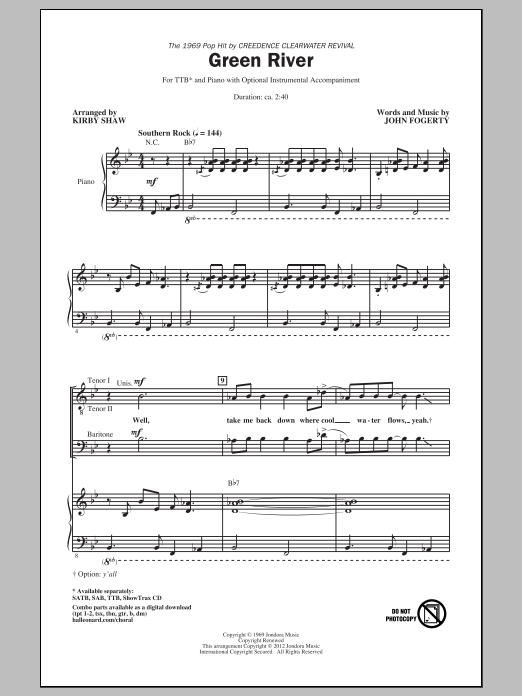 Download Creedence Clearwater Revival Green River (arr. Kirby Shaw) Sheet Music