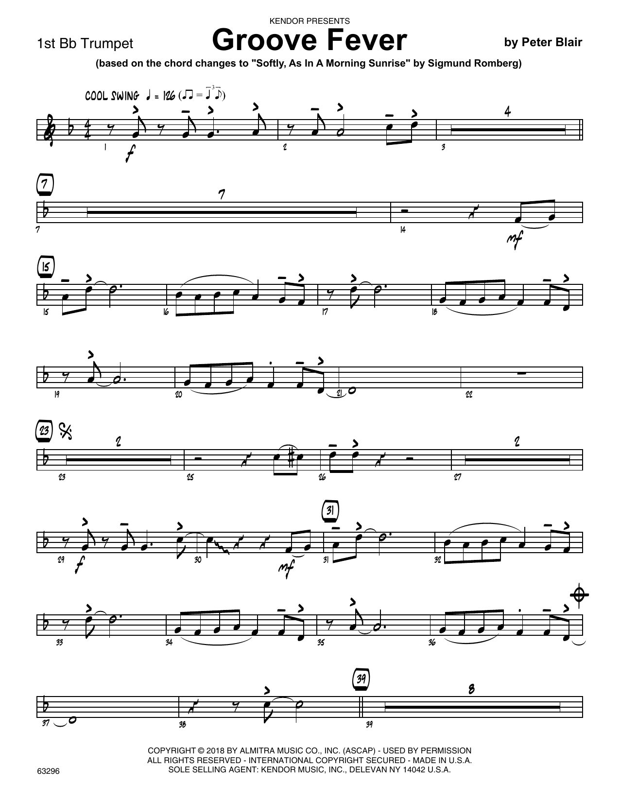 Download Peter Blair Groove Fever (based on Softly, As In A Sheet Music