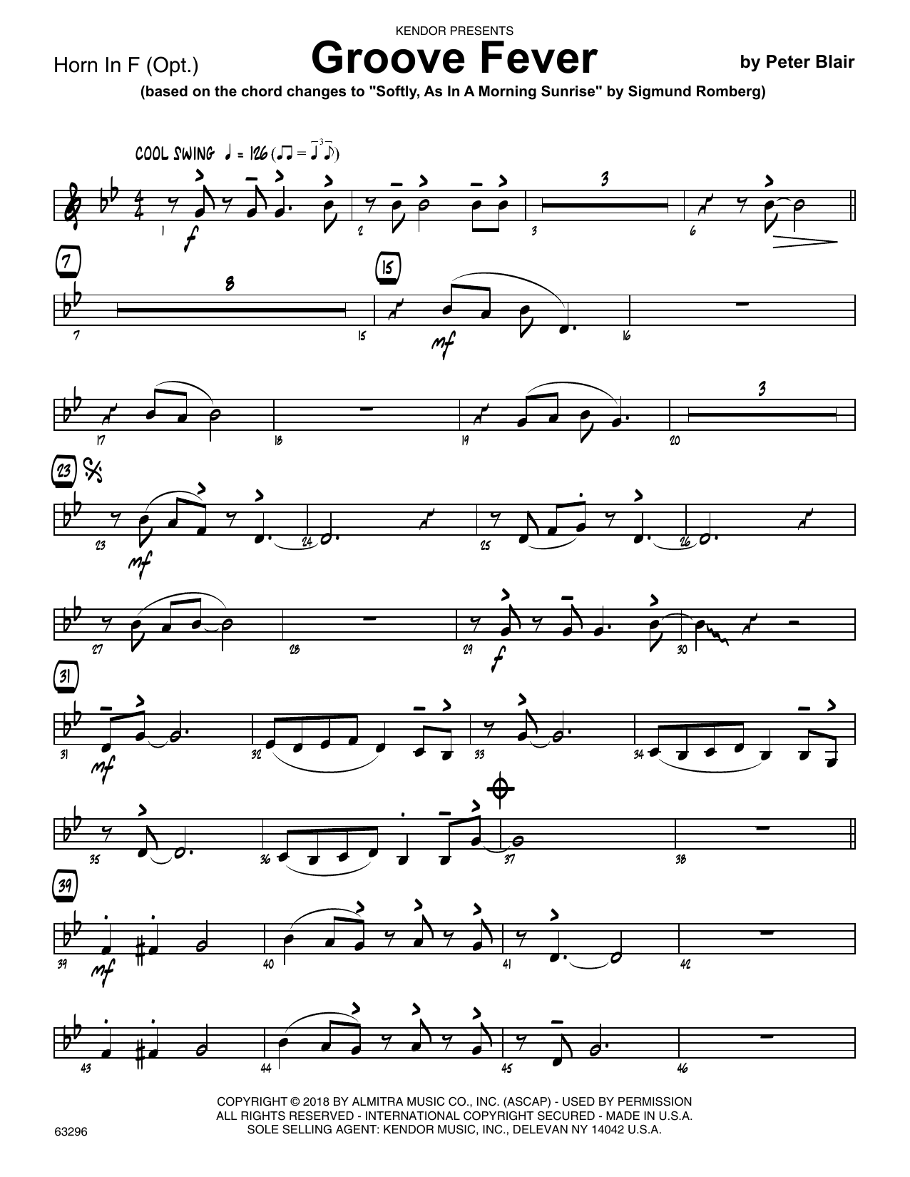 Download Peter Blair Groove Fever (based on Softly, As In A Sheet Music
