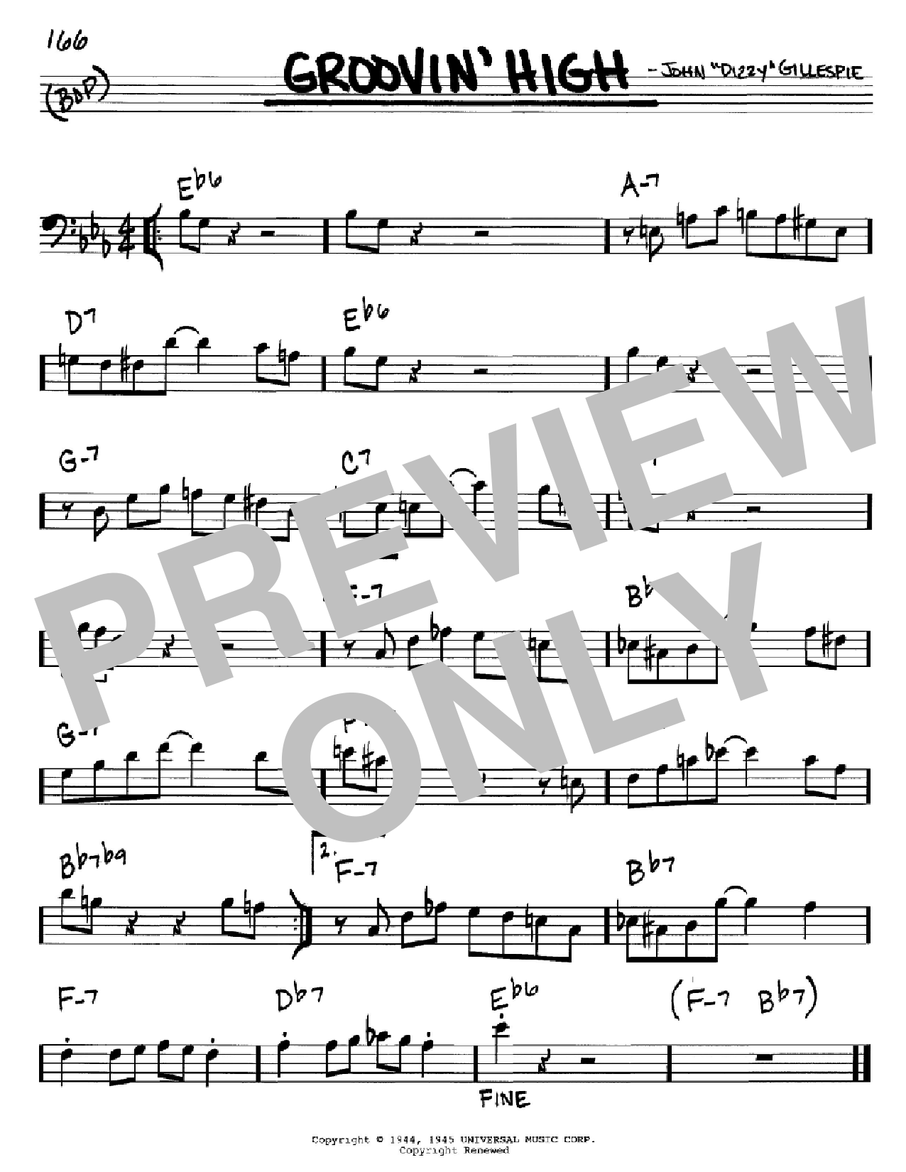 Download Dizzy Gillespie Groovin' High Sheet Music