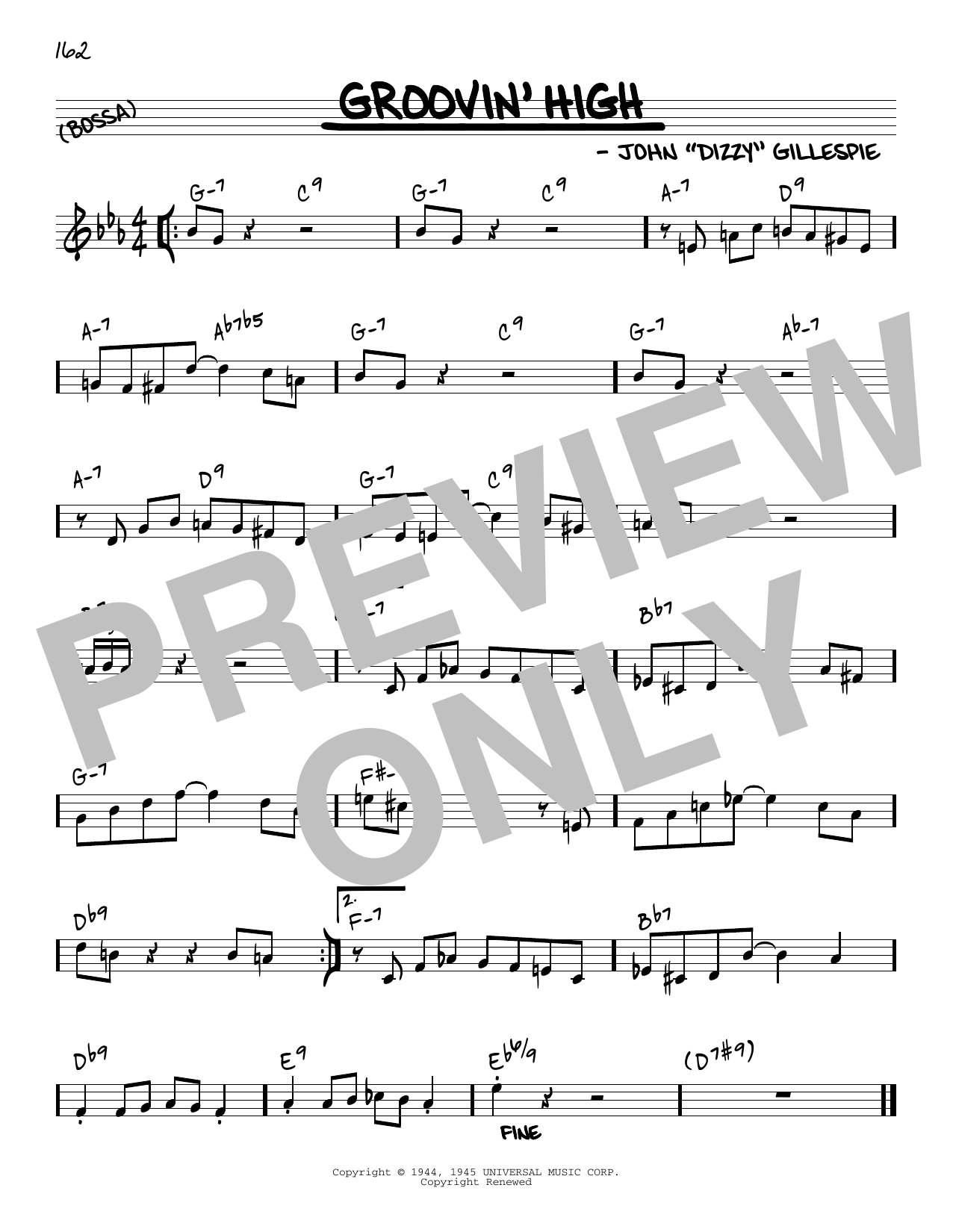 Download Dizzy Gillespie Groovin' High [Reharmonized version] (a Sheet Music