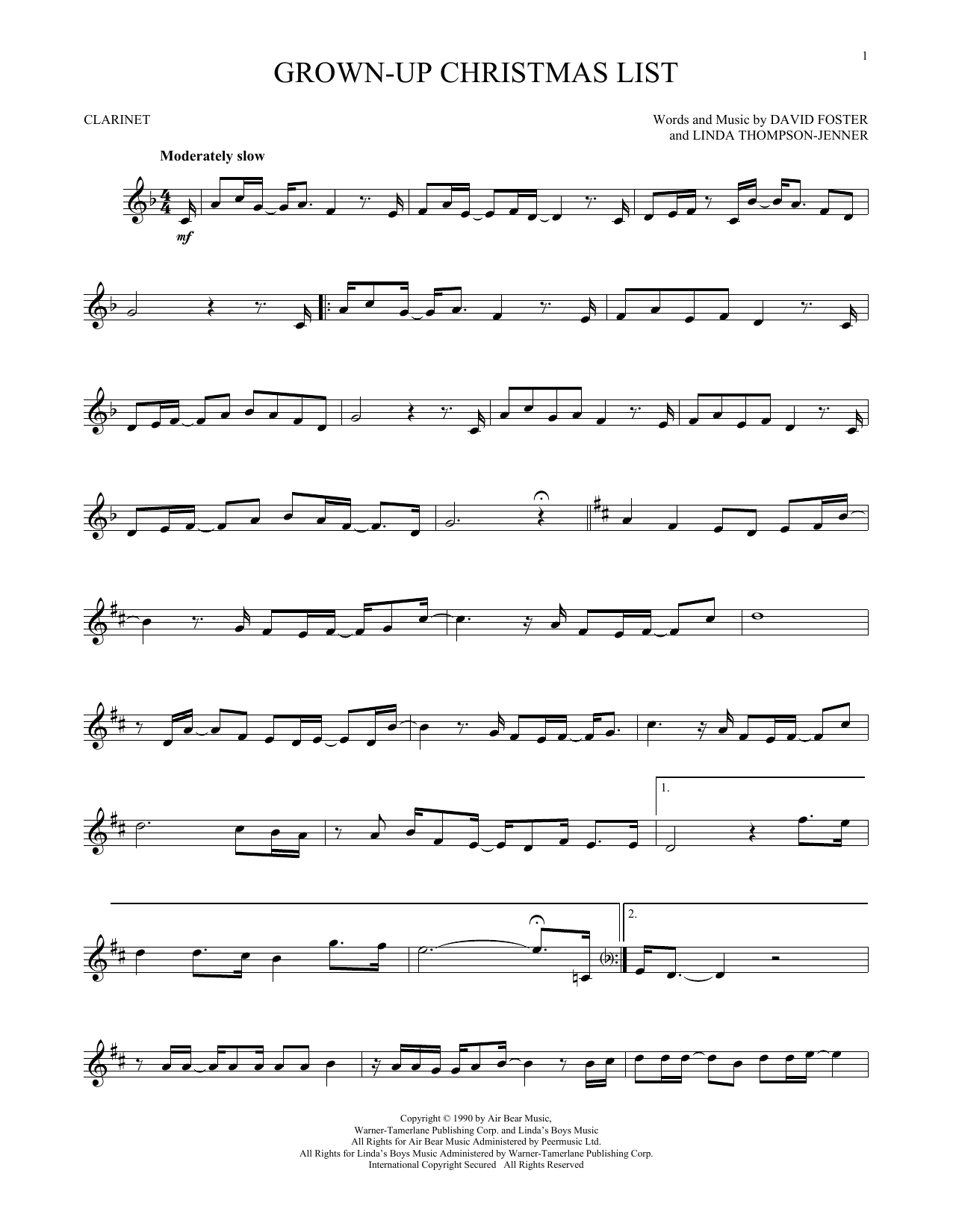 Download Amy Grant Grown-Up Christmas List Sheet Music
