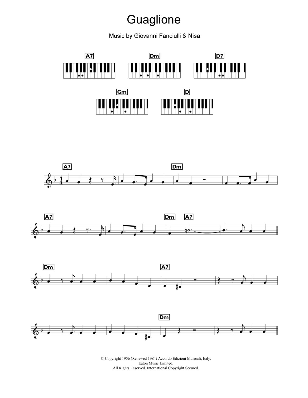 Download Perez Prado Guaglione Sheet Music