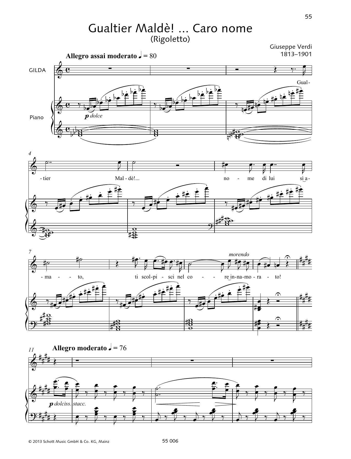 Download Giuseppe Verdi Gualtier Maldè!...Caro nome Sheet Music