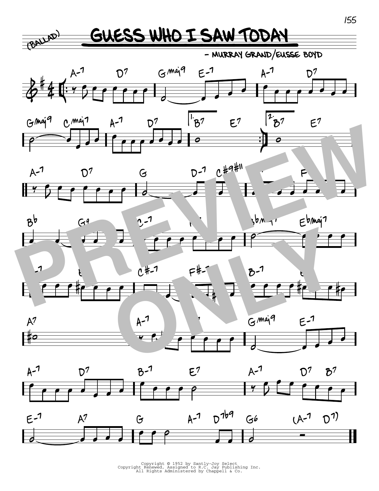 Download Murray Gr Guess Who I Saw Today Sheet Music