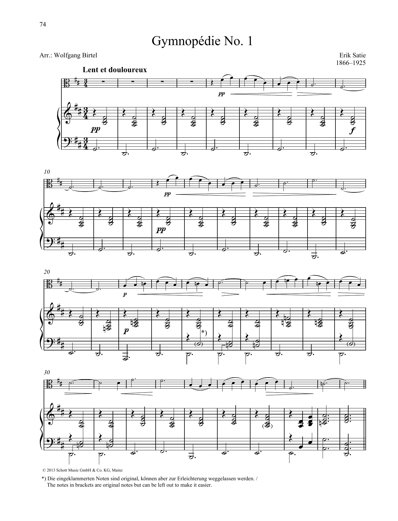 Download Erik Satie Gymnopédie No. 1 Sheet Music