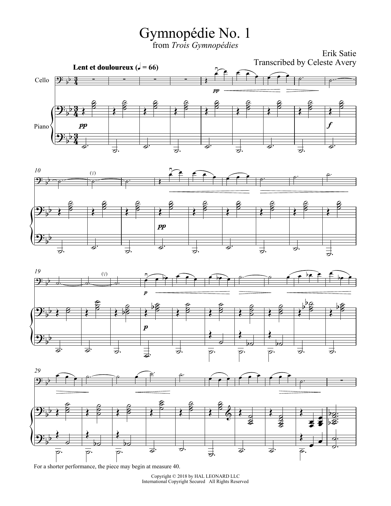 Download Erik Satie Gymnopedie No. 1 Sheet Music