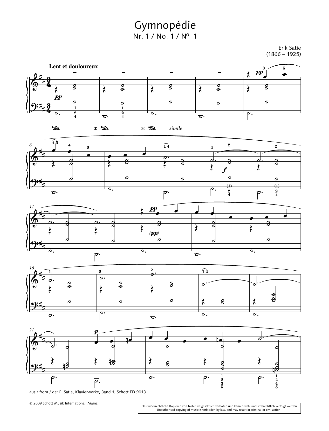 Download Hans-Gunter Heumann Gymnopédie No.1 Sheet Music