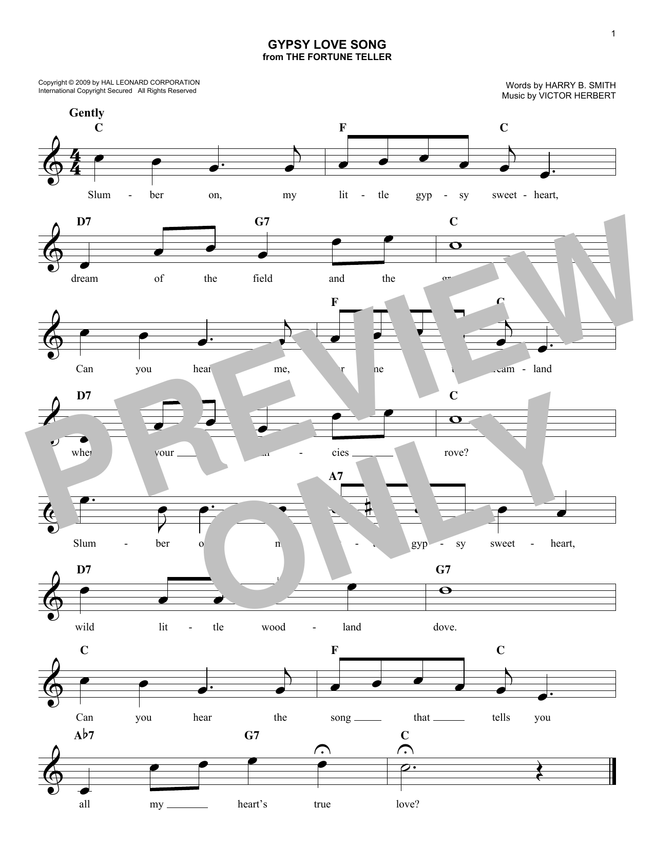 Download Harry Smith Gypsy Love Song Sheet Music