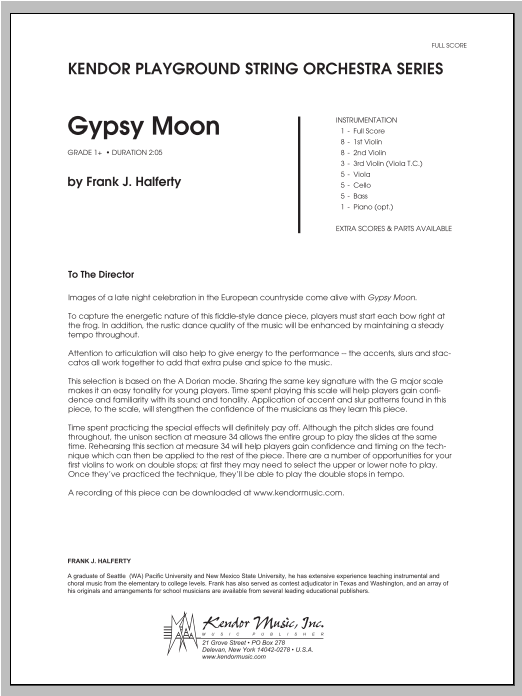 Download Halferty Gypsy Moon - Full Score Sheet Music