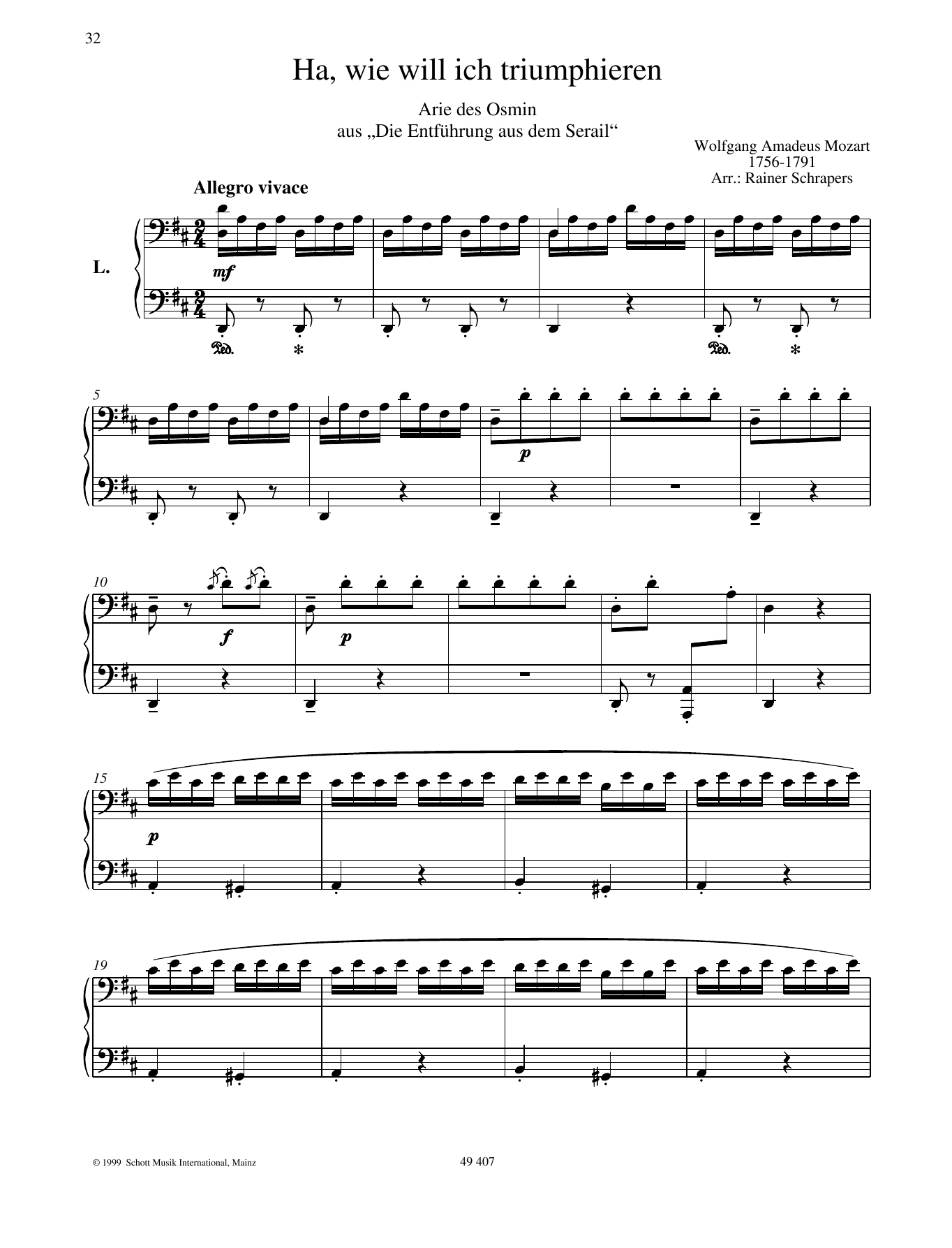 Download Wolfgang Amadeus Mozart Ha, how I shall triumph Sheet Music