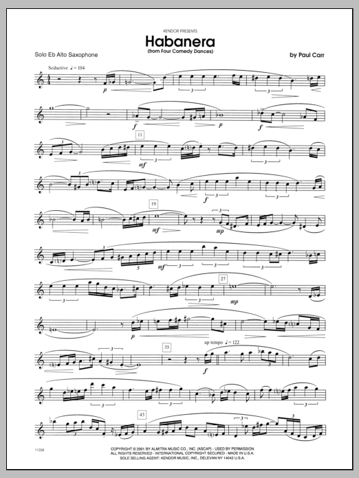 Download Carr Habanera (from 'Four Comedy Dances') - Sheet Music