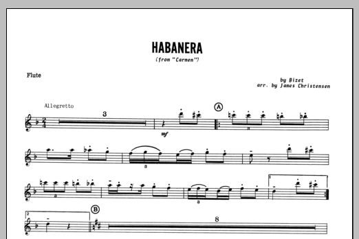 Download Christensen Habanera (from Carmen) - Flute Sheet Music