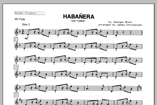 Download Christensen Habanera (from Carmen) - Flute 4 Sheet Music