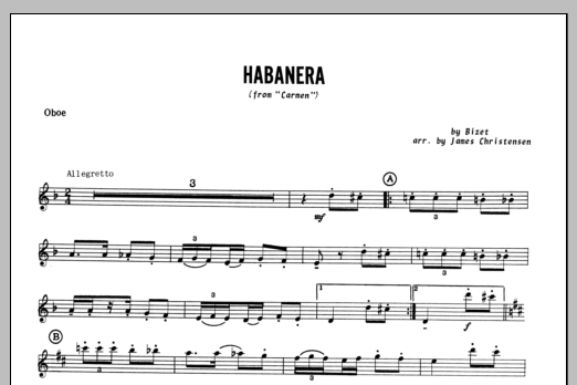 Download Christensen Habanera (from Carmen) - Oboe Sheet Music