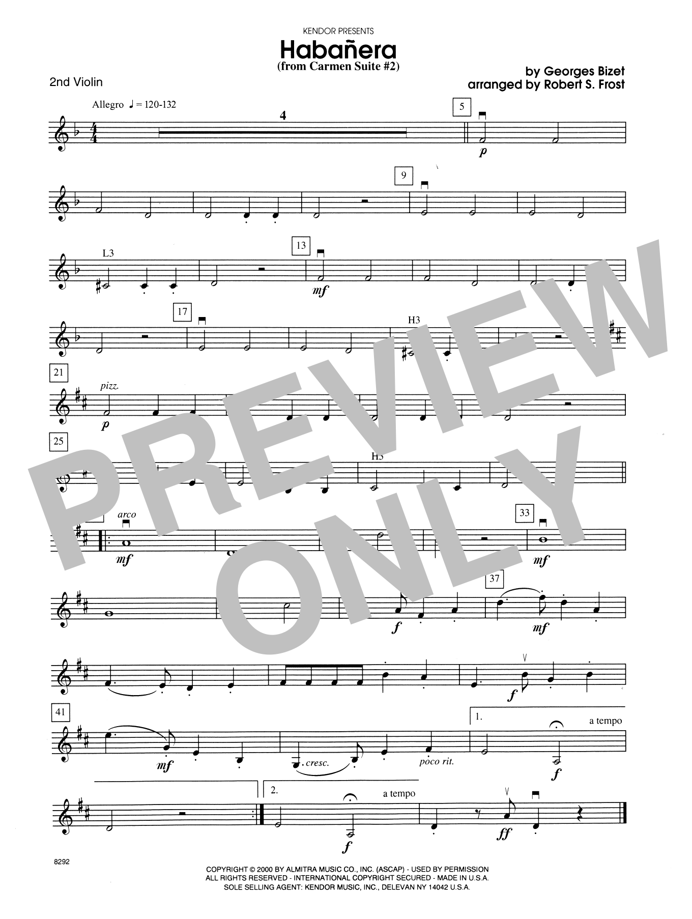 Download Georges Bizet Habanera (from Carmen Suite #2) - 2nd V Sheet Music