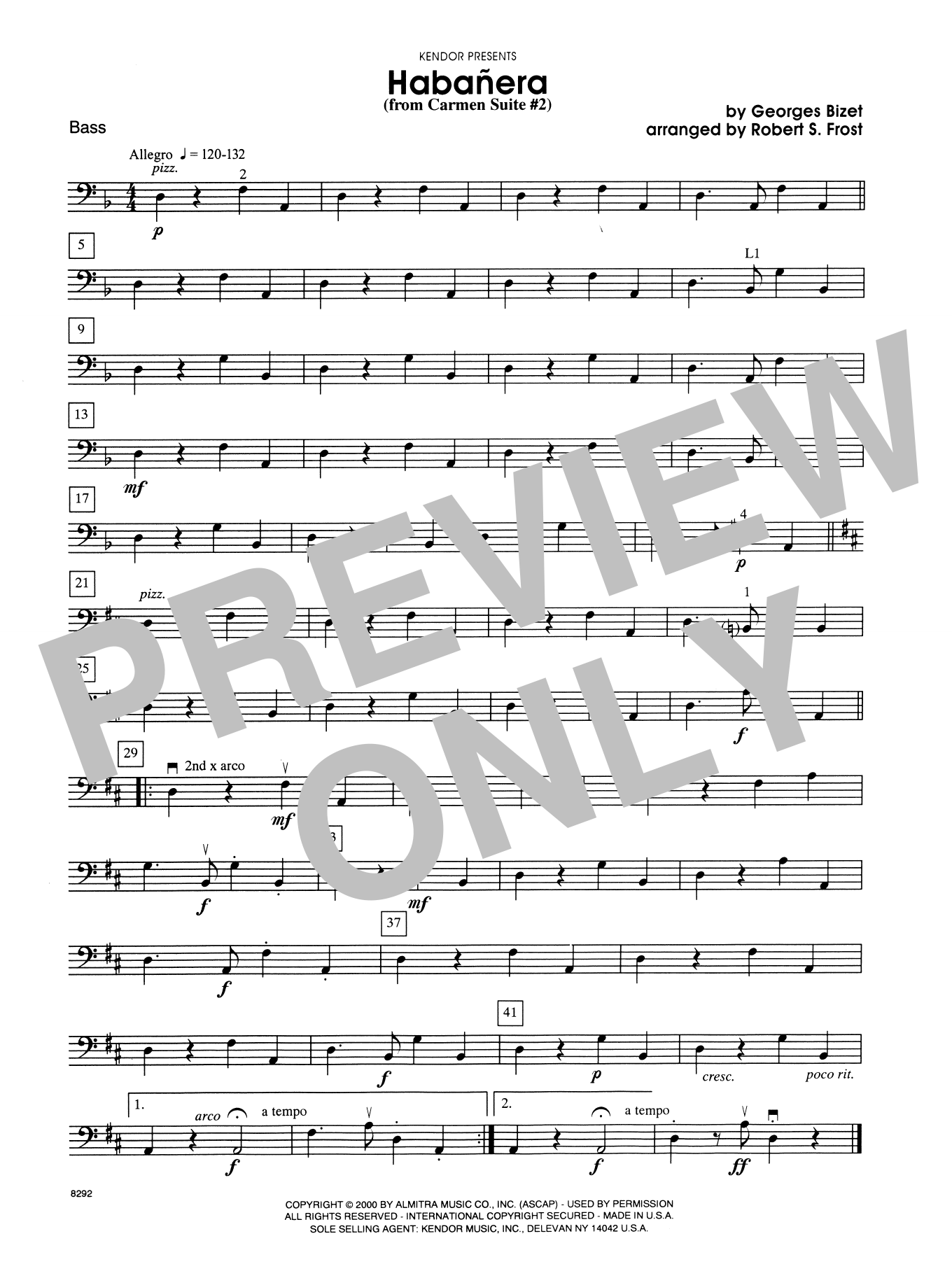 Download Georges Bizet Habanera (from Carmen Suite #2) - Bass Sheet Music
