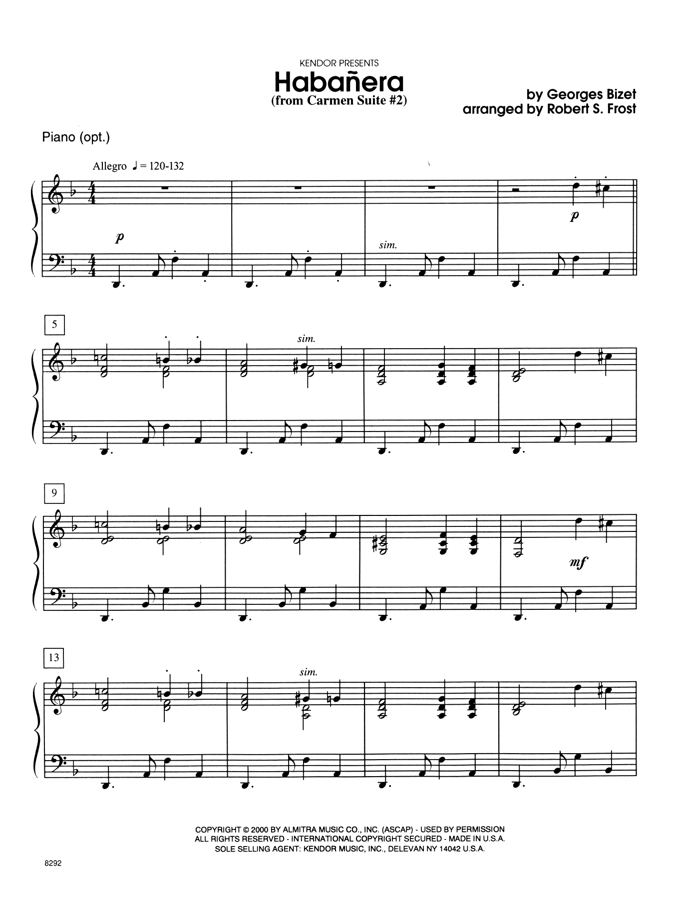 Download Georges Bizet Habanera (from Carmen Suite #2) - Piano Sheet Music