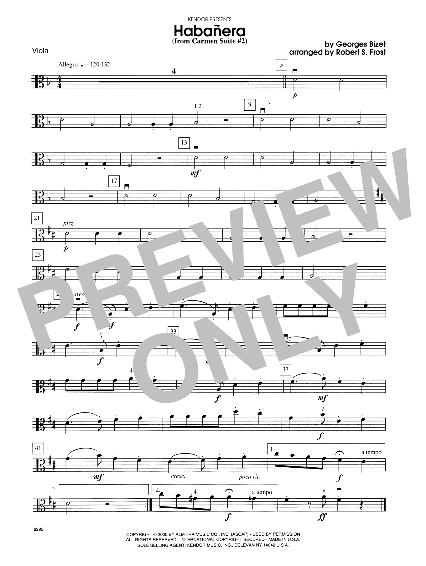 Download Georges Bizet Habanera (from Carmen Suite #2) - Viola Sheet Music