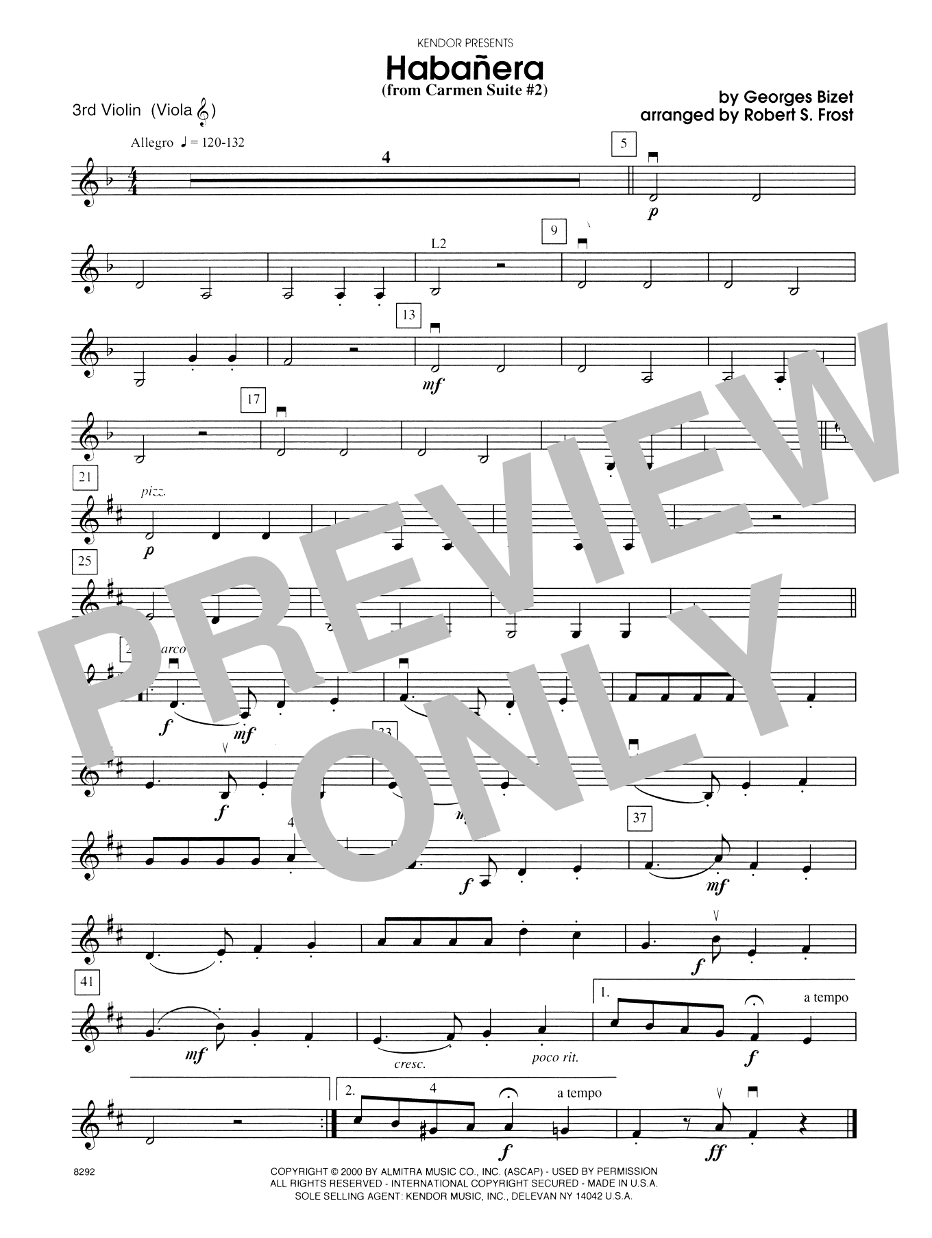 Download Georges Bizet Habanera (from Carmen Suite #2) - Violi Sheet Music