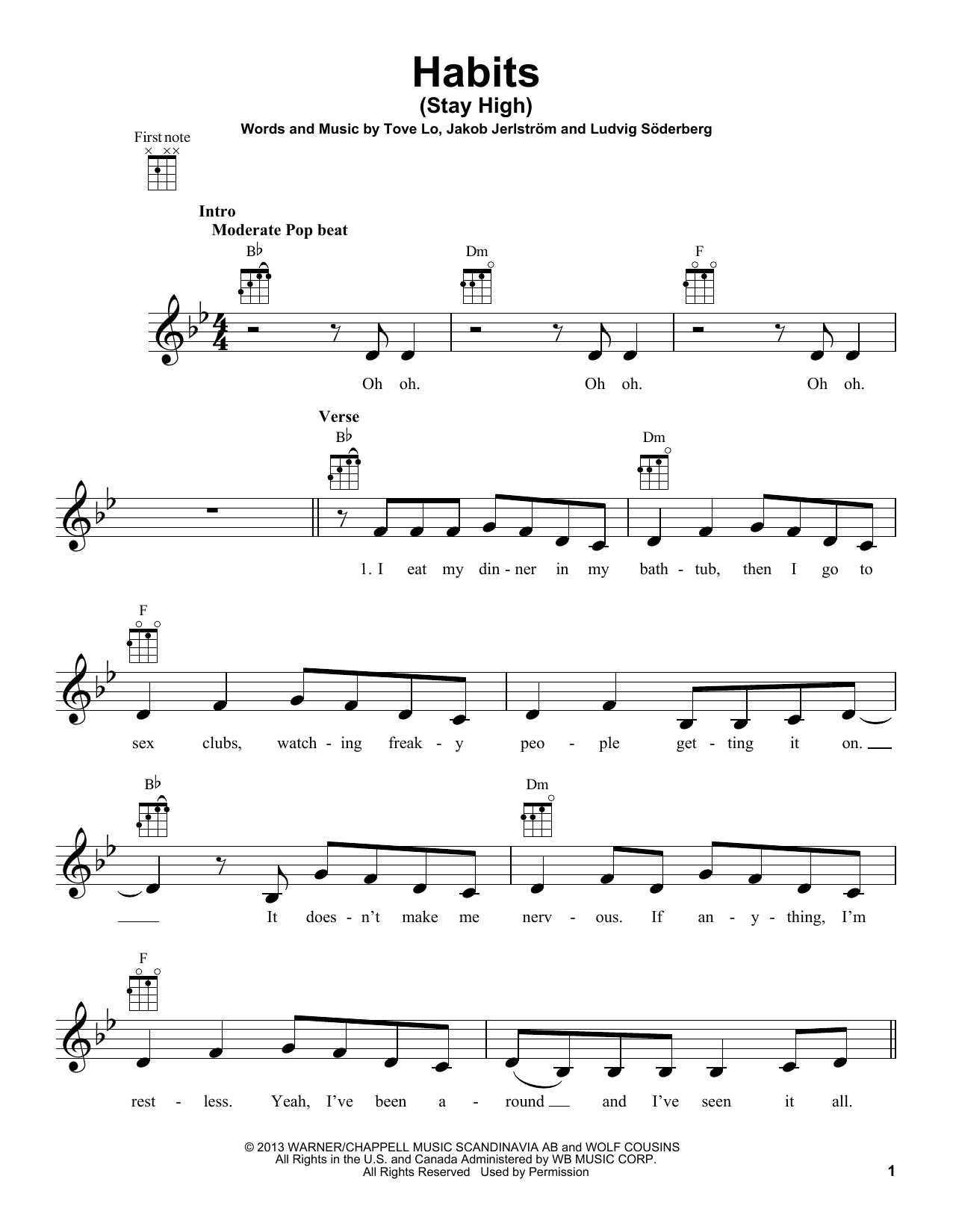 Download Tove Lo Habits (Stay High) Sheet Music
