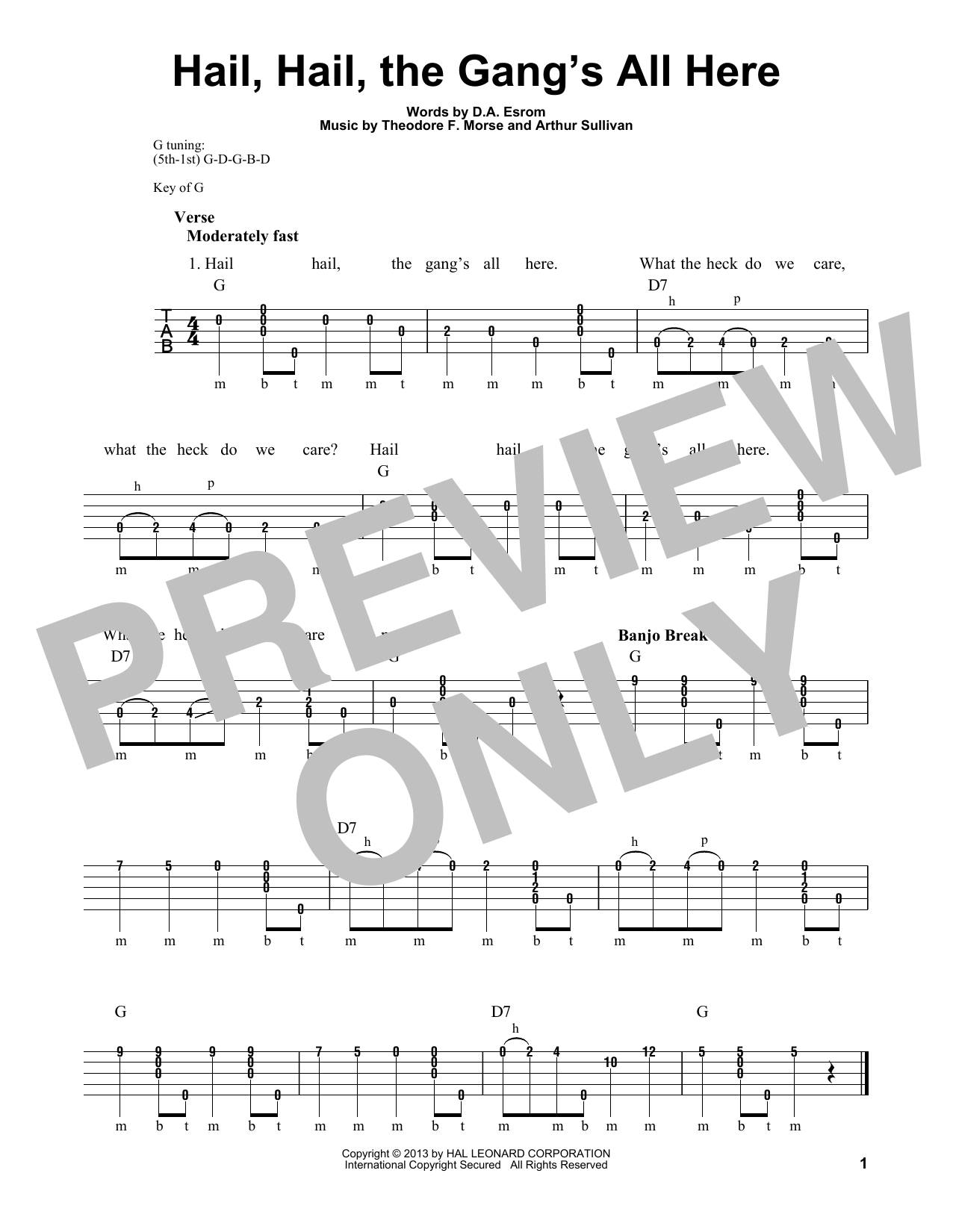 Download Theodore F. Morse Hail, Hail, The Gang's All Here Sheet Music