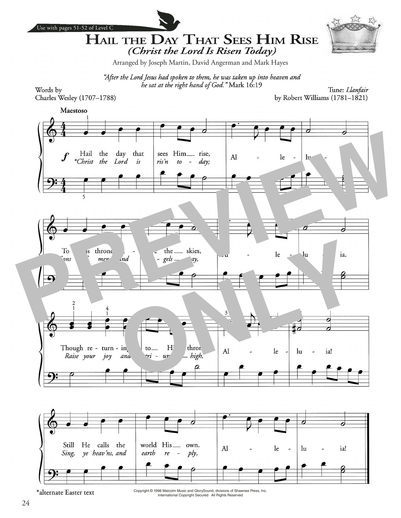 Download Joseph Martin, David Angerman and Ma Hail The Day That Sees Him Rise Sheet Music