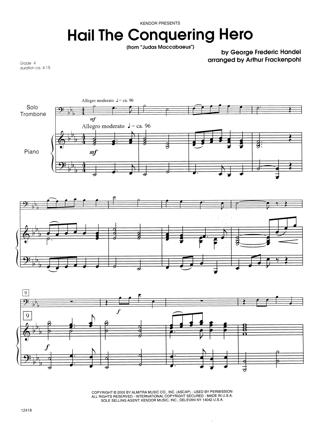 Download Frackenpohl Hail The Conquering Hero - Piano Sheet Music