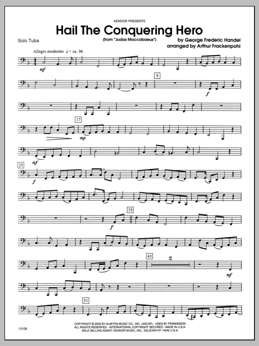 Download Arthur Frackenpohl Hail The Conquering Hero (from 'Judas M Sheet Music