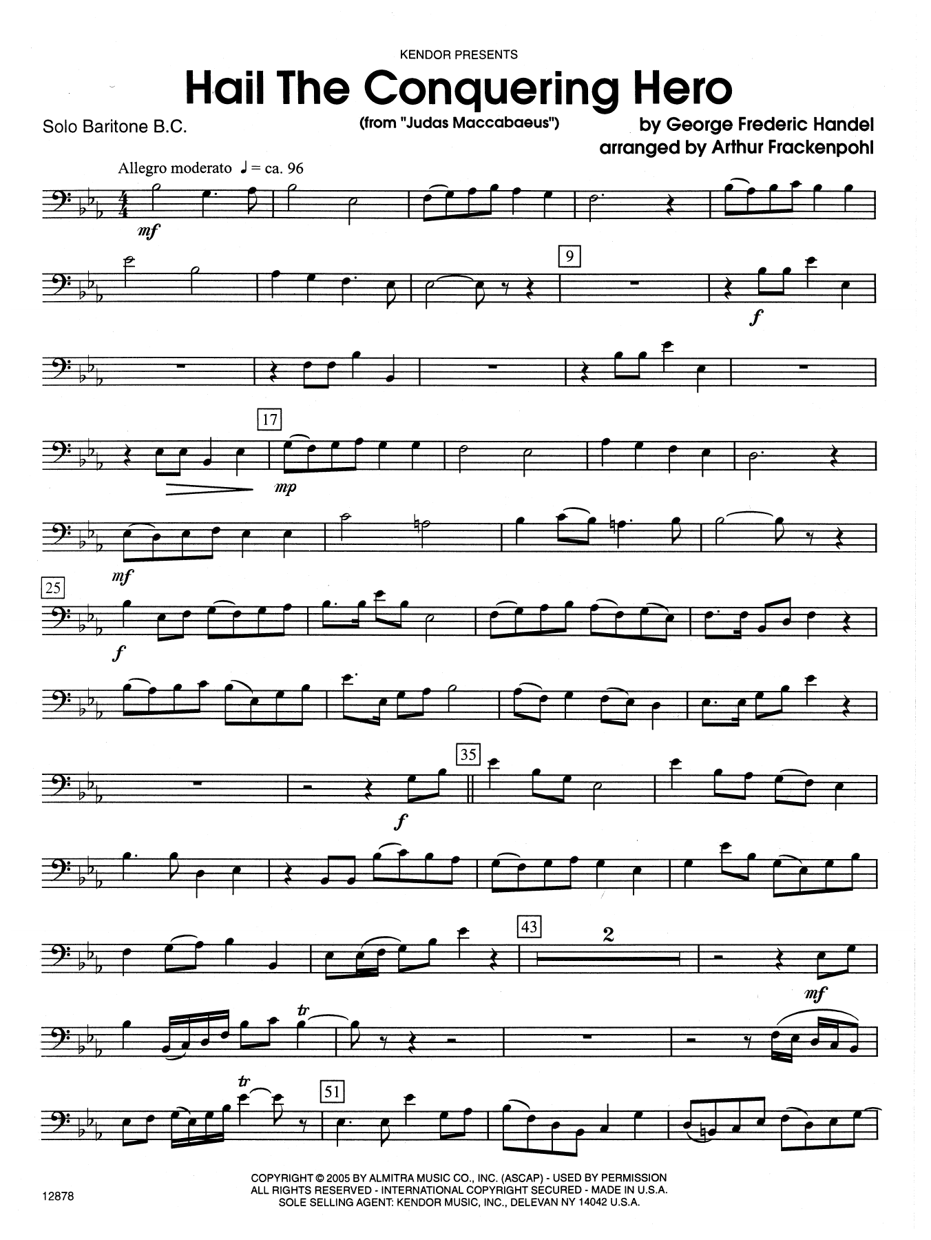 Download Arthur Frackenpohl Hail The Conquering Hero (From Judas Ma Sheet Music