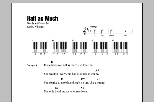 Download Hank Williams Half As Much Sheet Music