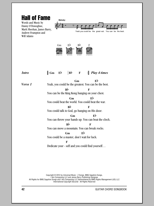 Download The Script Hall Of Fame (feat. will.i.am) Sheet Music