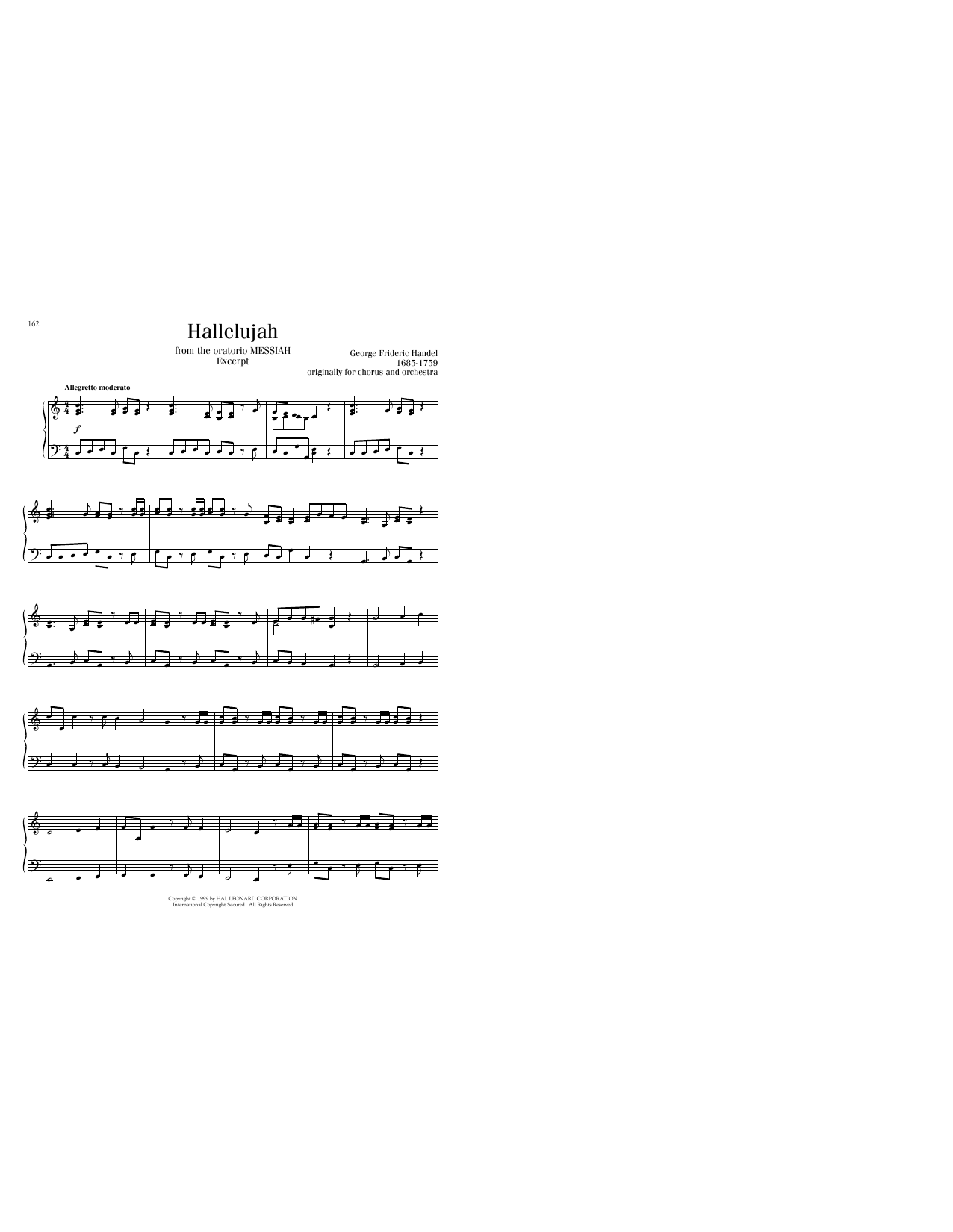 George Frideric Handel Hallelujah Chorus sheet music notes printable PDF score