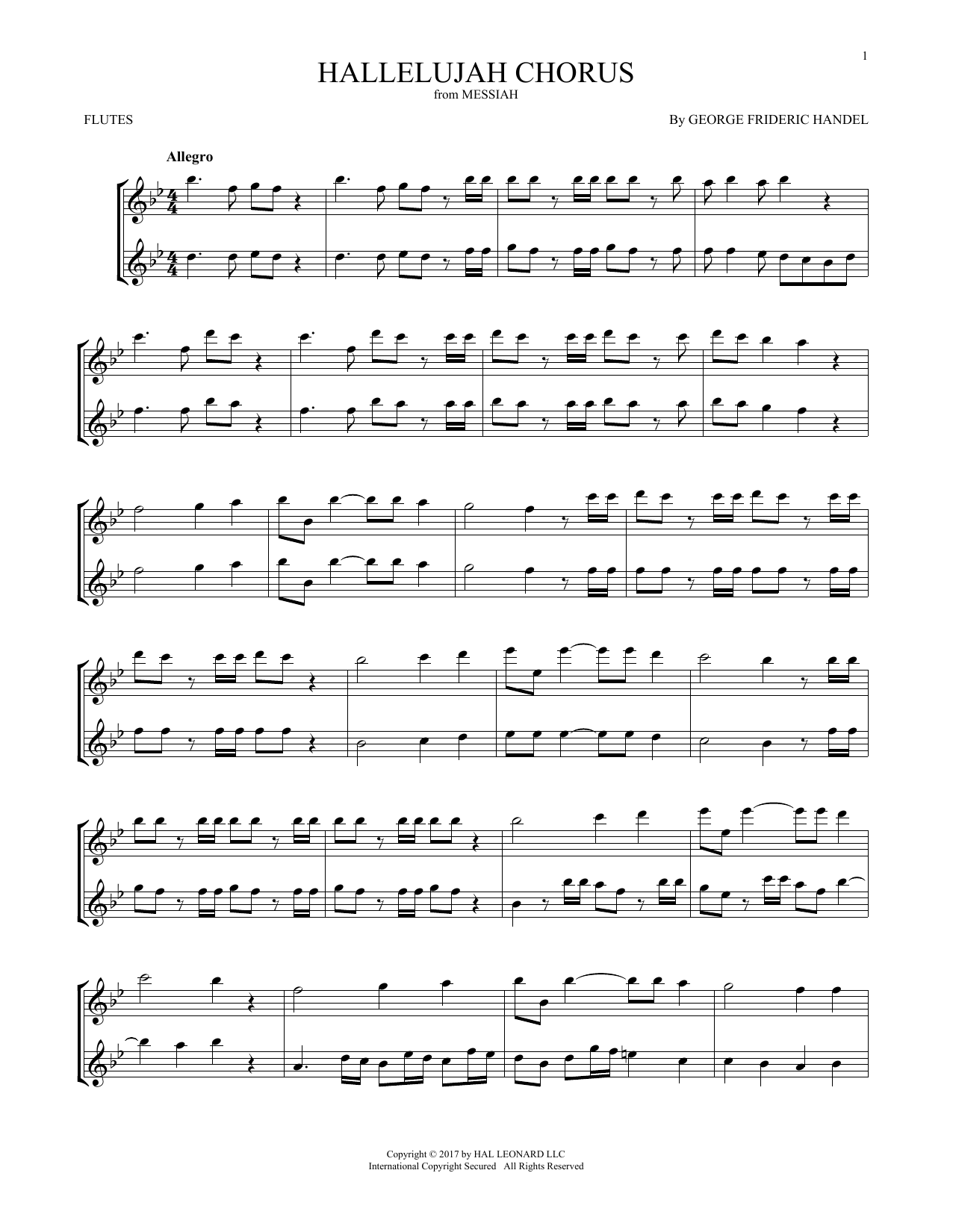 Download George Frideric Handel Hallelujah Chorus Sheet Music