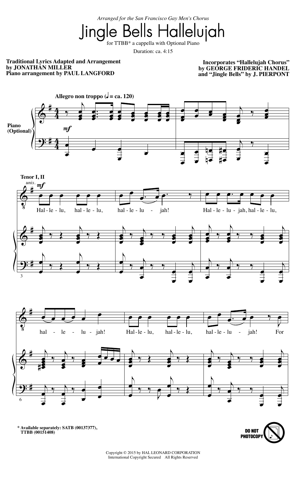 Download Jonathan Miller Hallelujah Chorus Sheet Music