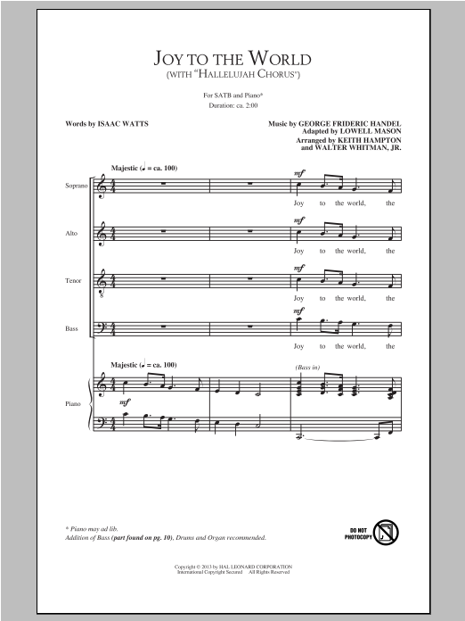 Download Keith Hampton Hallelujah Chorus Sheet Music
