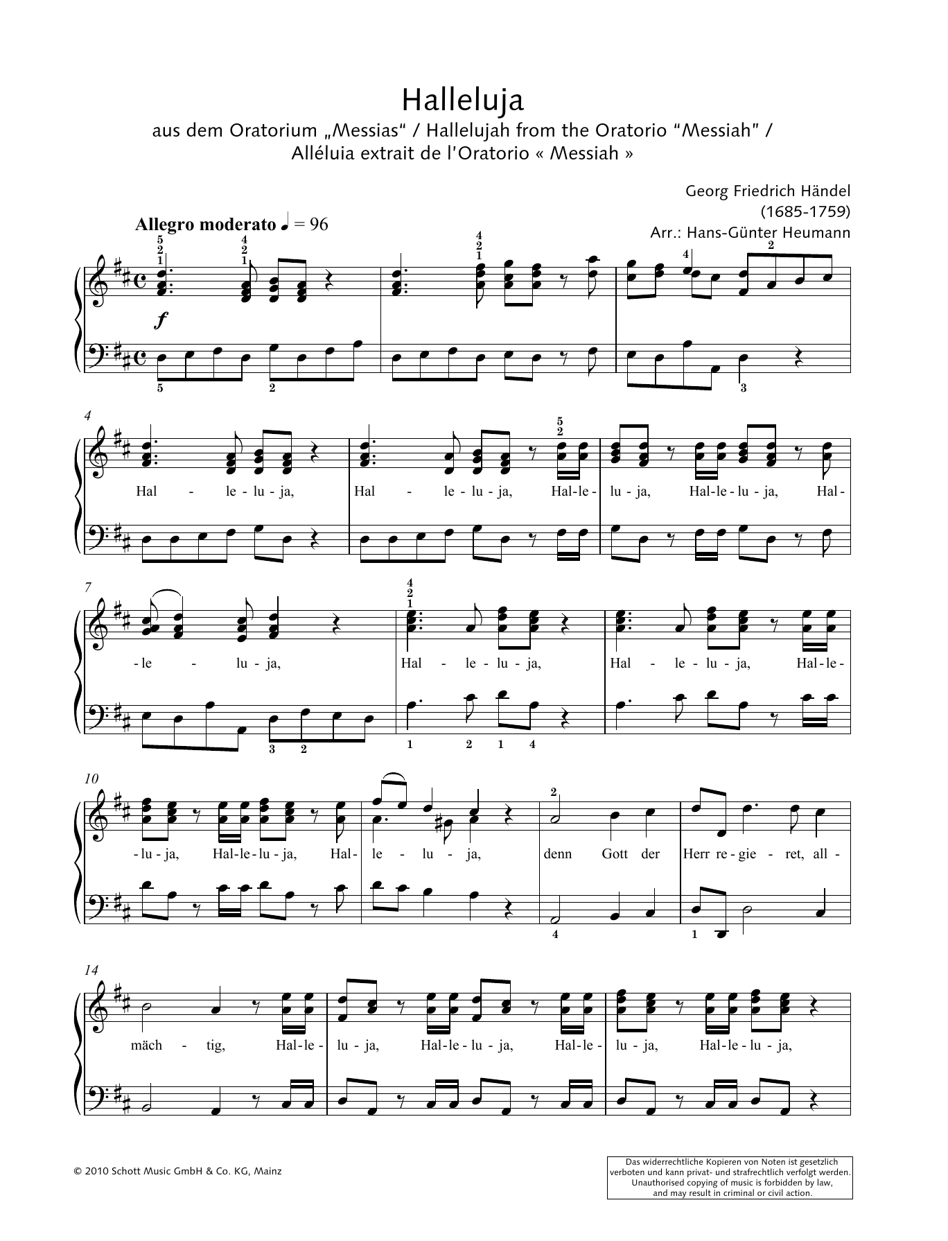 Download George Frideric Handel Hallelujah Sheet Music