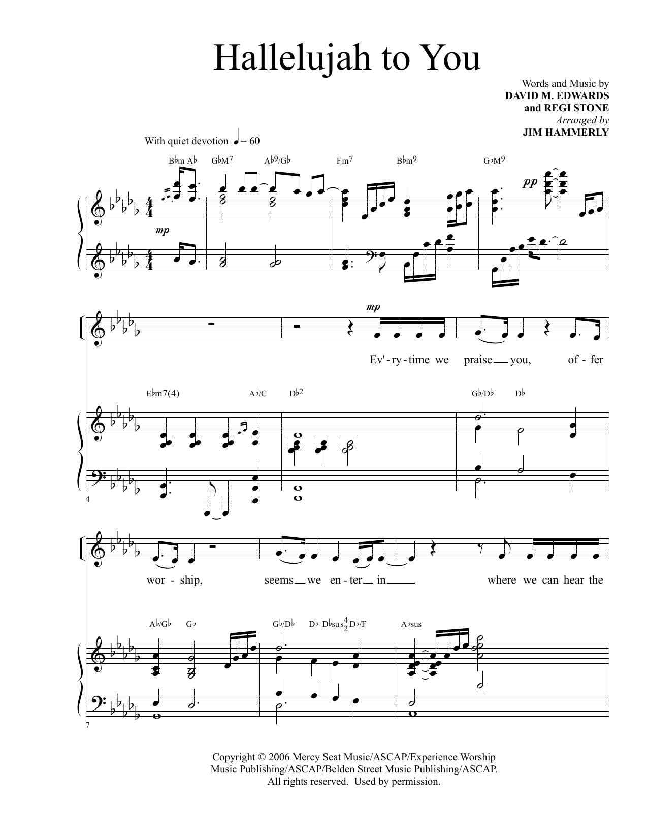 Download David M. Edwards and Regi Stone Hallelujah To You (arr. Jim Hammerly) Sheet Music