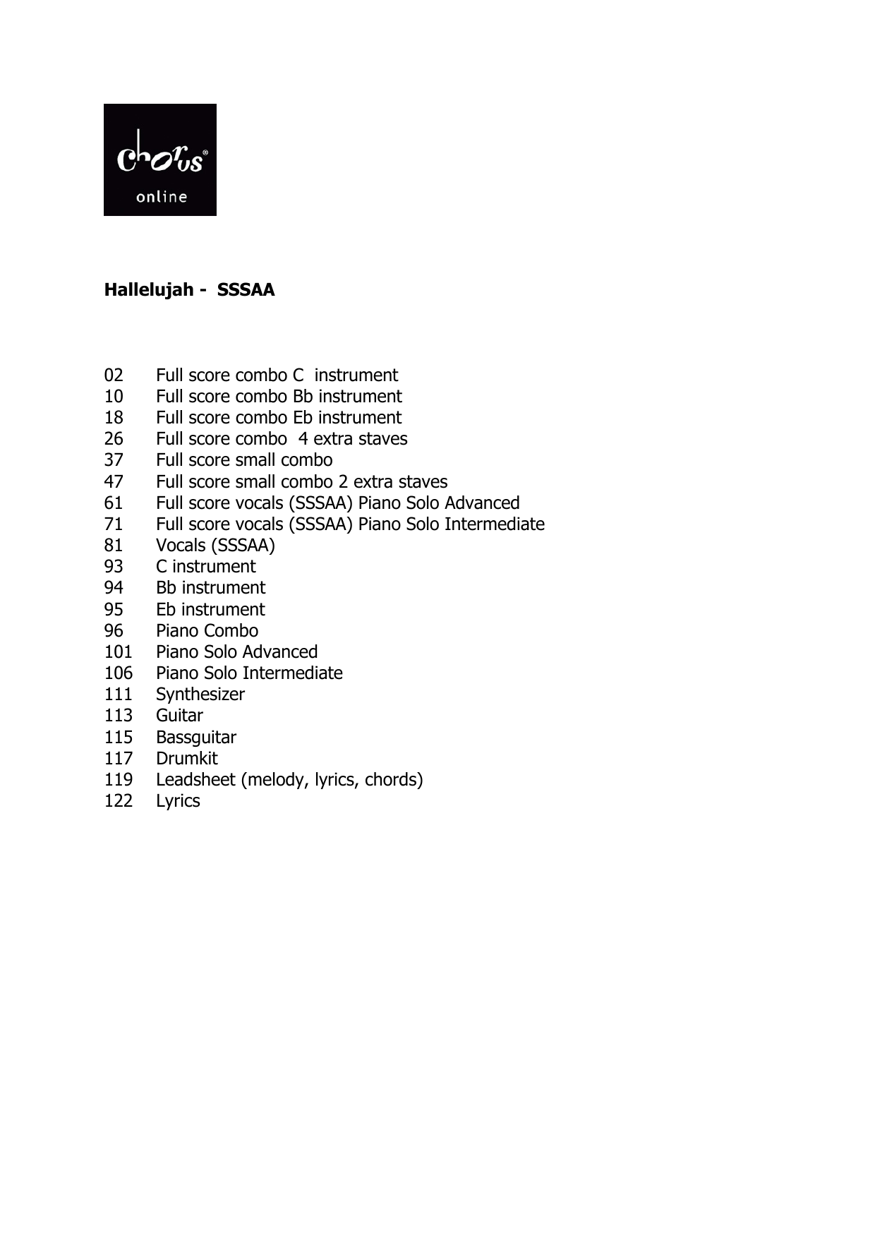 Leonard Cohen Hallelujah (arr. Frank de Vreeze) sheet music notes printable PDF score